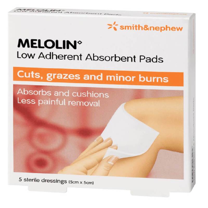 Smith & Nephew Melolin Low Adherent Absorbent Pads (5 cm x 5 cm) 5